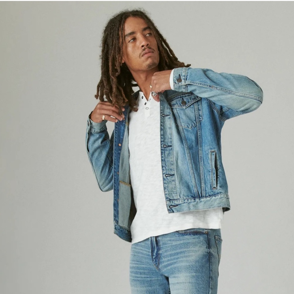 Lucky Brand Embroidered Trucker Jacket - S - Picture 5 of 5